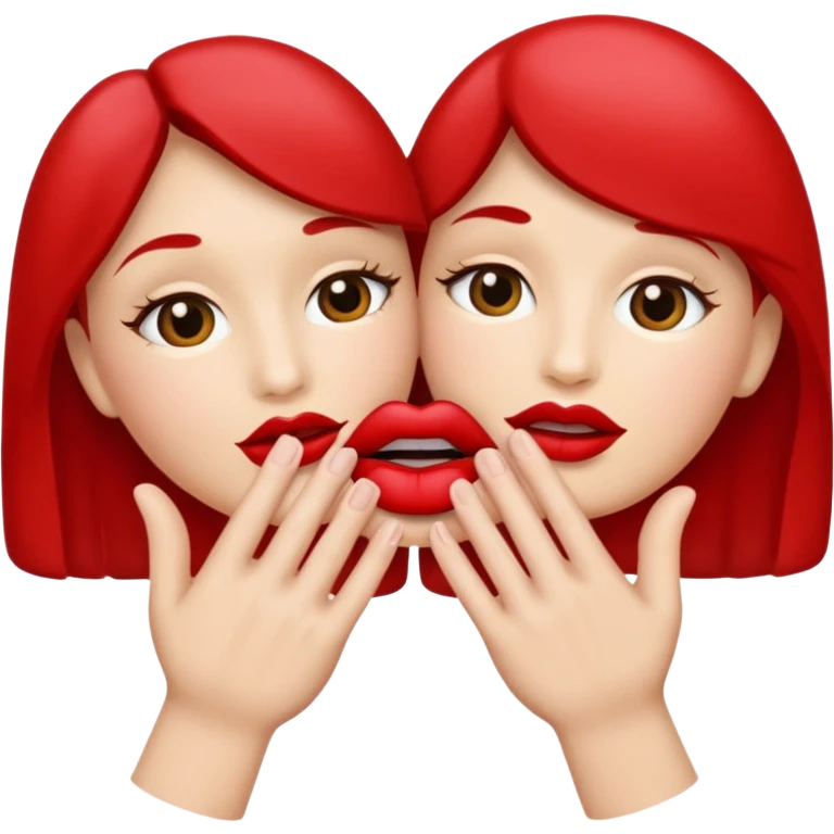 Lips with hands emoji