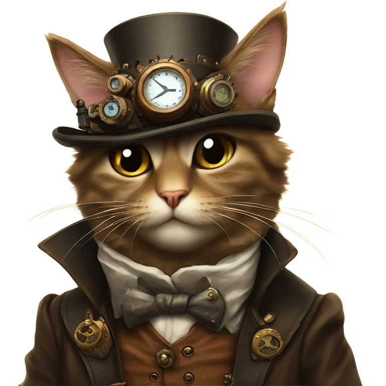 Steampunk cat emoji