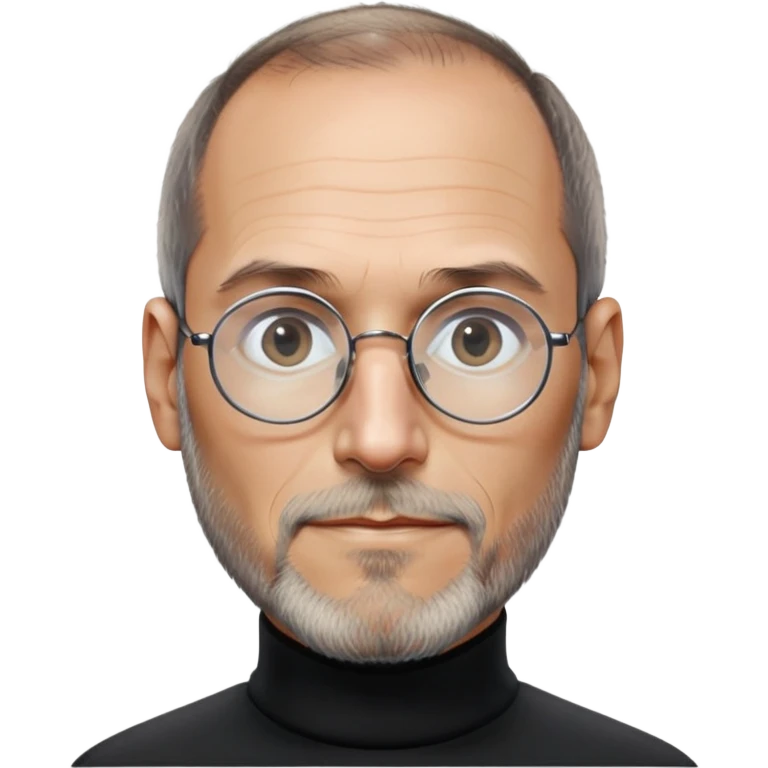 Steve Jobs with black turtleneck, round glasses, beard emoji