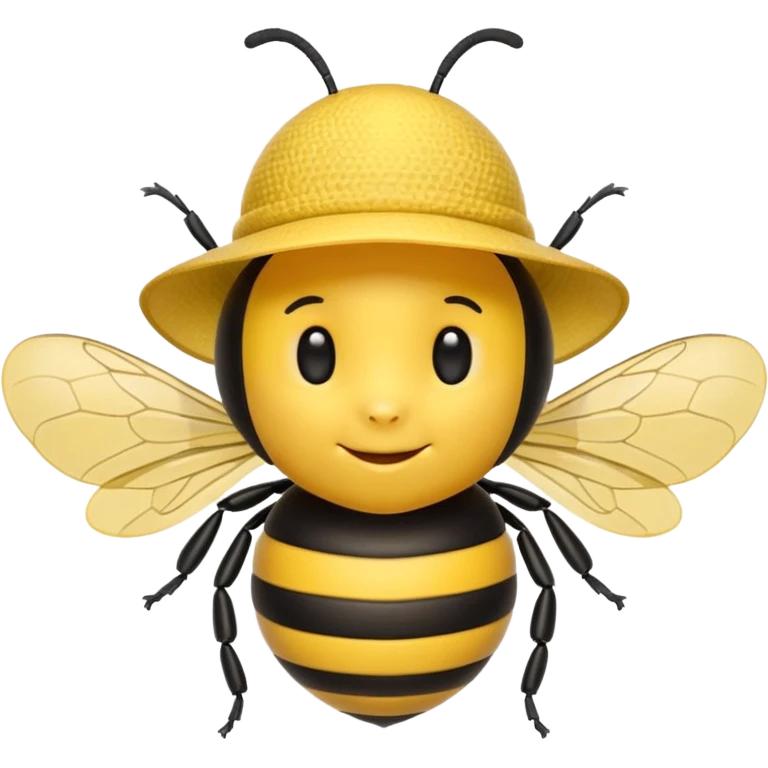 draw iOS emoji Bee, but with iOS emoji gentle hat emoji