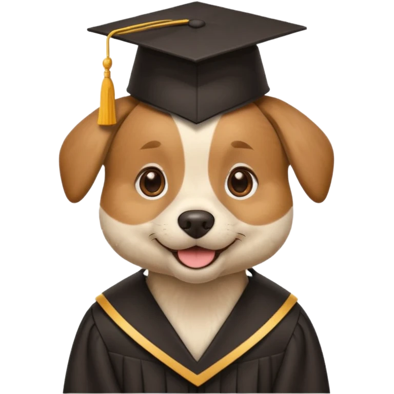 graduating cap dog emoji