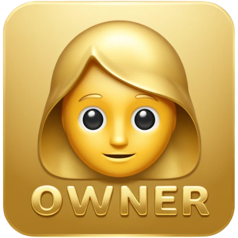 word "Owner" in golden letters emoji