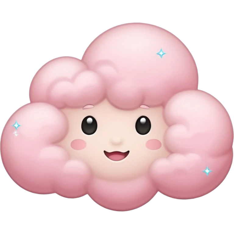 soft pastel pink cloud with a small sparkle emoji
