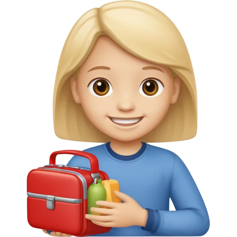 child with lunchbox emoji