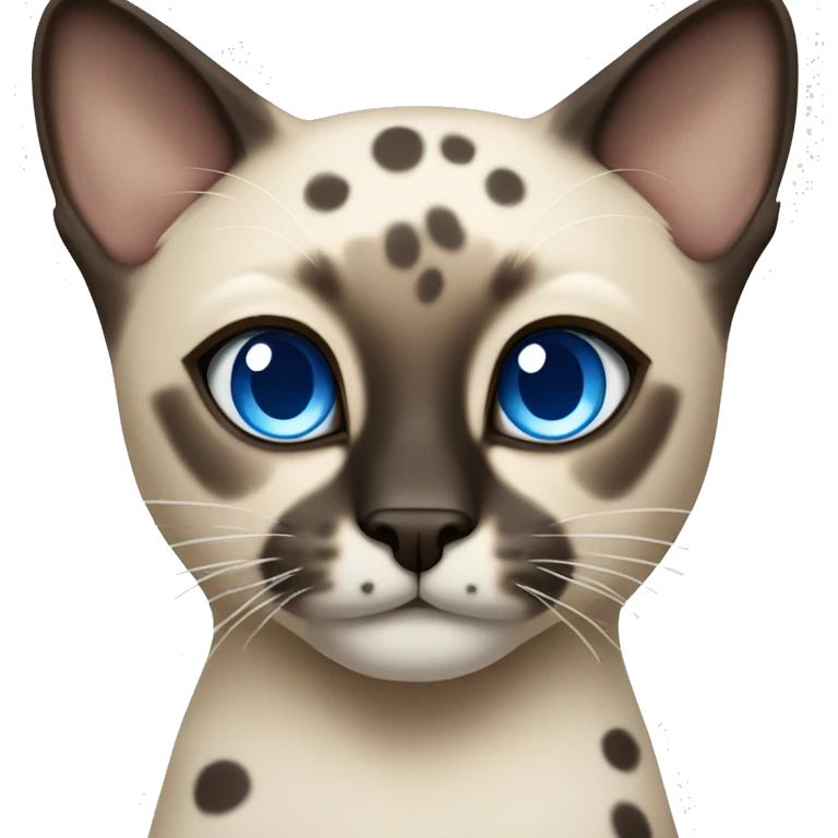 Siamese cat with blue eyes and spots like a leopard  emoji