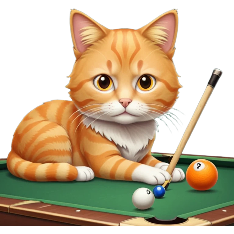 cat playing billiards emoji