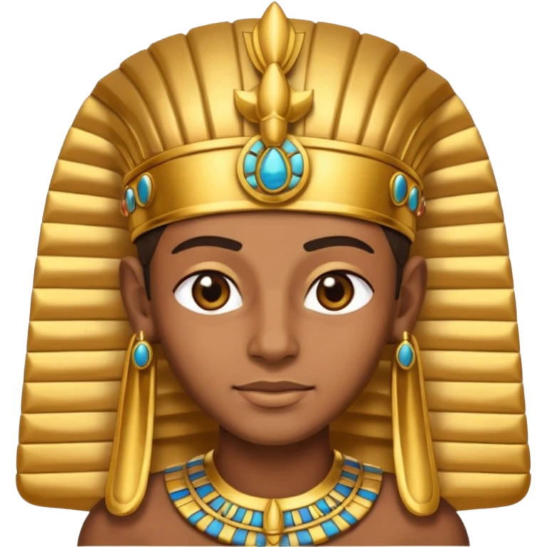 Egyptian Pharaoh, emoji style, with professional lighting, no face on objects, white background emoji