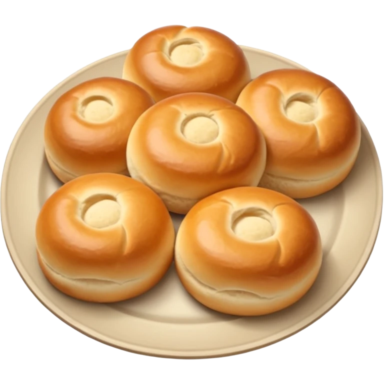A plate of bread rolls emoji