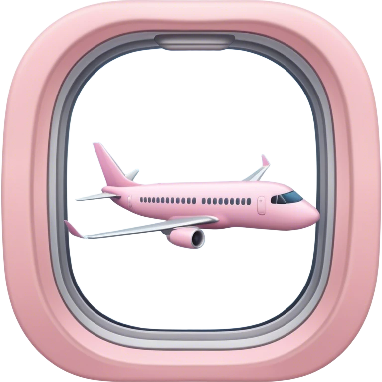 light pink airplane window view emoji