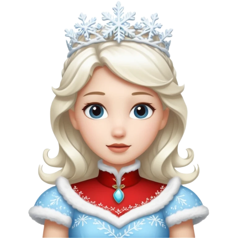 snow princess wearing snow chirsmas clothes looking at the front emoji