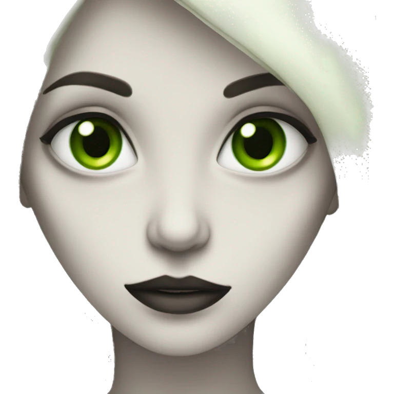 pale vampire with green eyes emoji