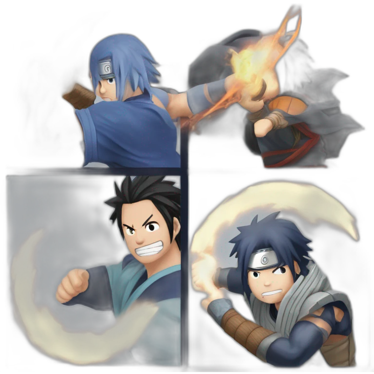 nartuto doing the rasengan vs sasuke doing the chidori emoji