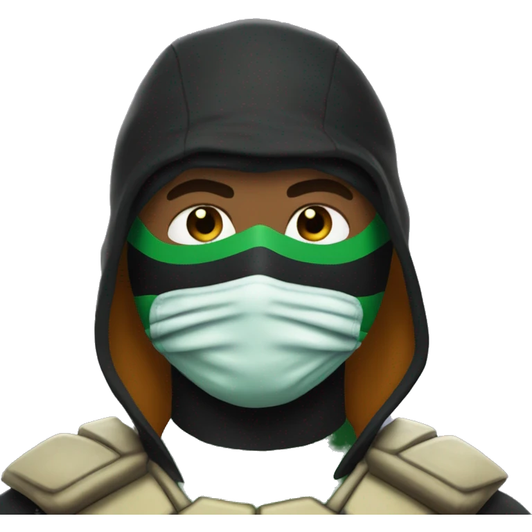 Mbappé with black mask like ninja turtles emoji