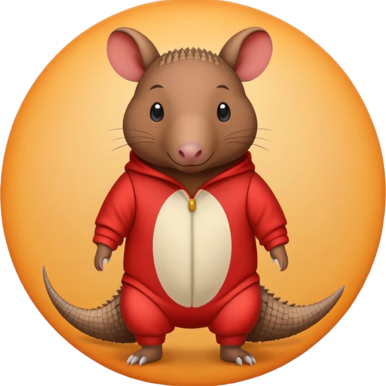 armadillo wearing red pajamas inside a circle emoji