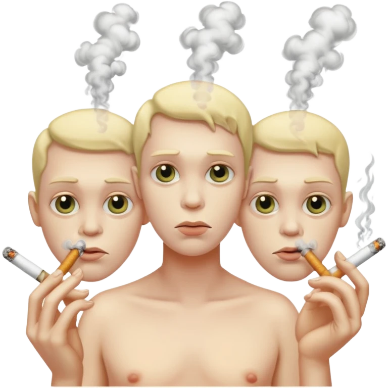 3 headed human smoking  emoji