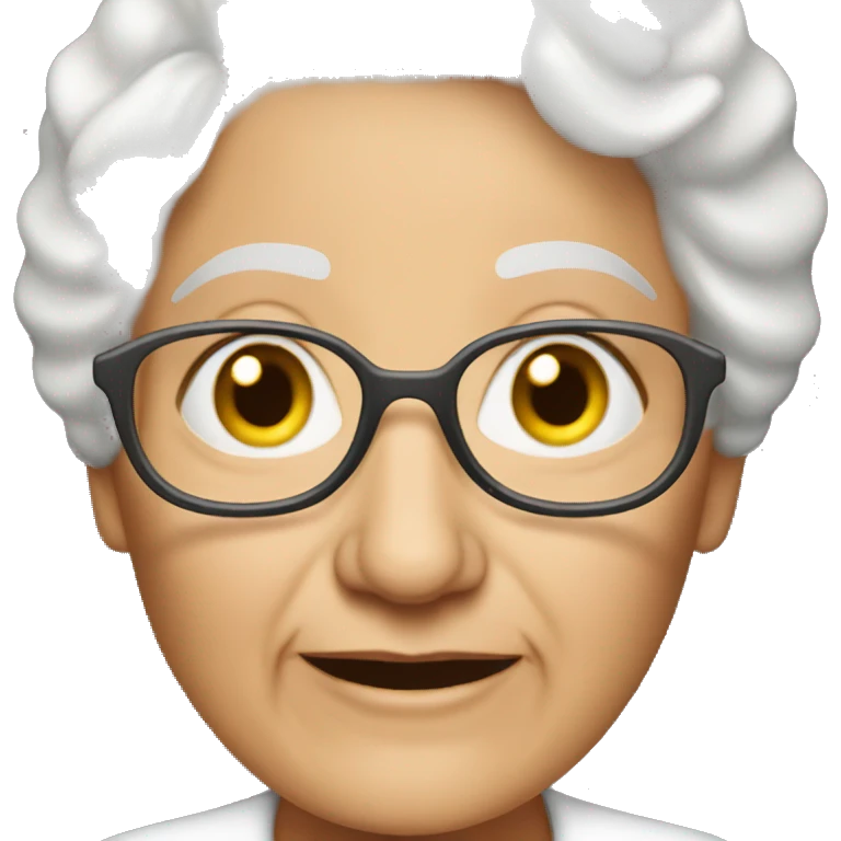 old white grandmother blogger with iPhone emoji