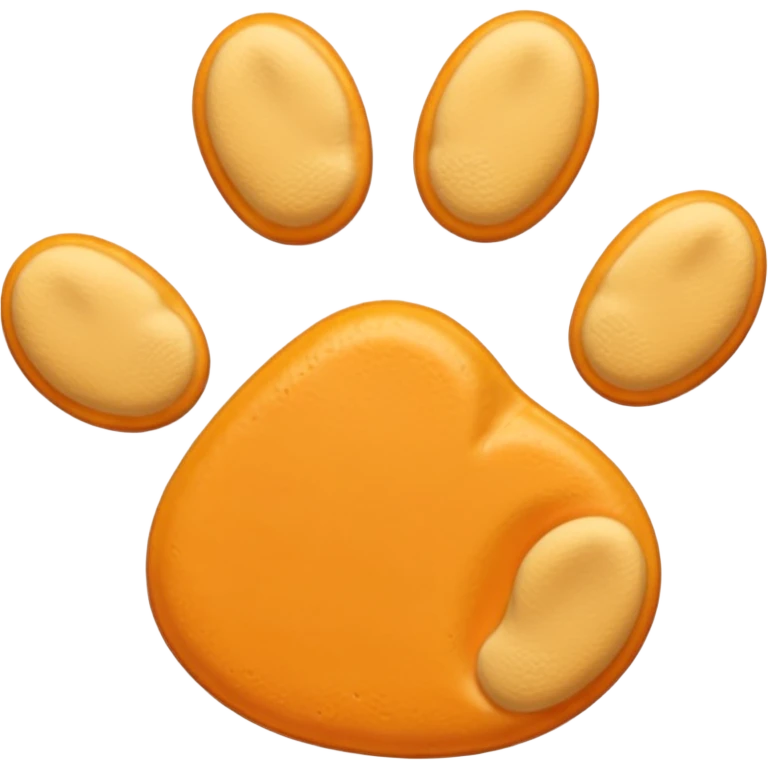 a very light pale pastel yellowy orange pawprint emoji