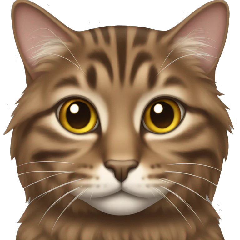 brown long haired tabby cat  emoji