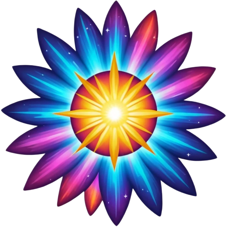 A supernova exploding in a burst of colorful energy emoji