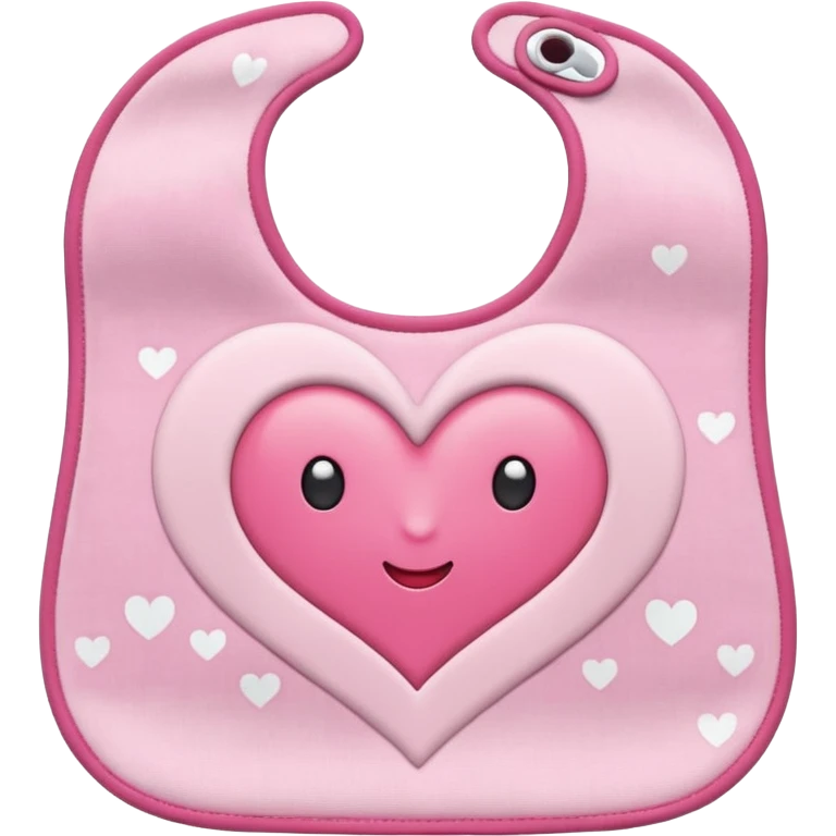 Pink bib with heart pattern emoji