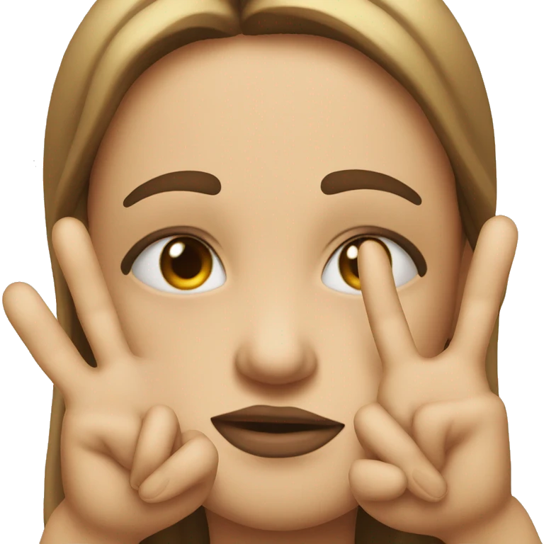 Face doing a peace sign with fingers and pout emoji
