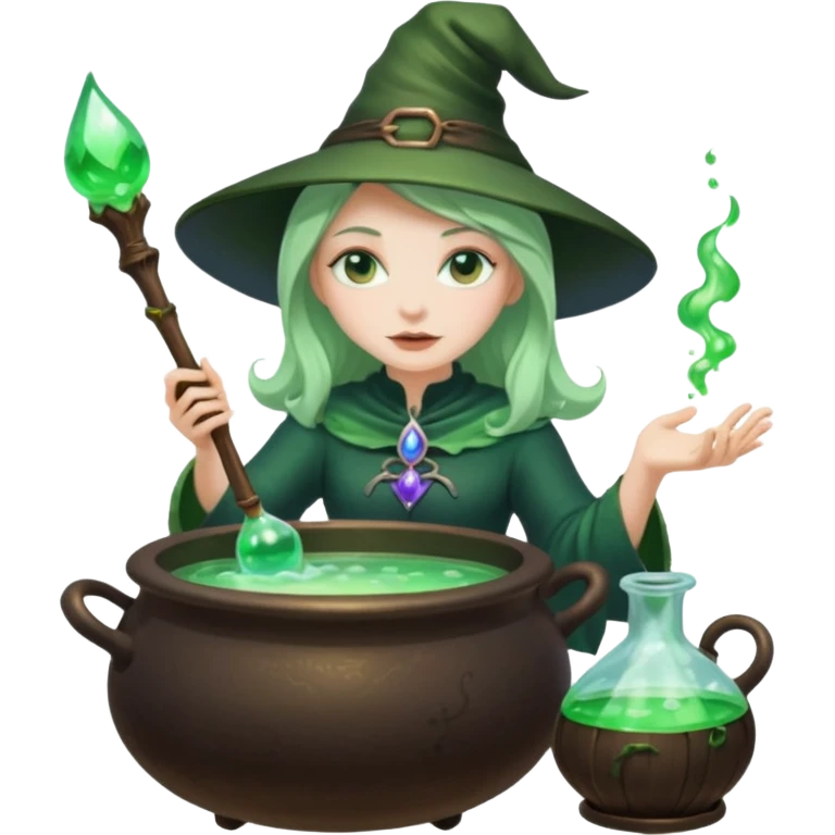 green witch cooking potion emoji