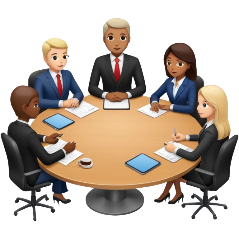 Group of person discuss in a round table  emoji