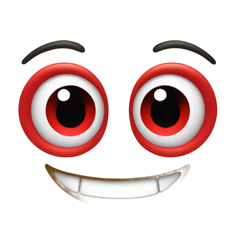 smiling face with big red eyes emoji