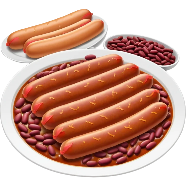 Plate of Sliced hot links and red beans   emoji