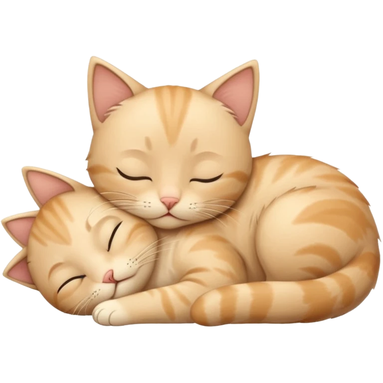 Sleeping beige kitten avec un texte qui dit « Bonne nuit » emoji