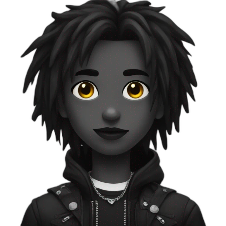 boy goth black cool emoji