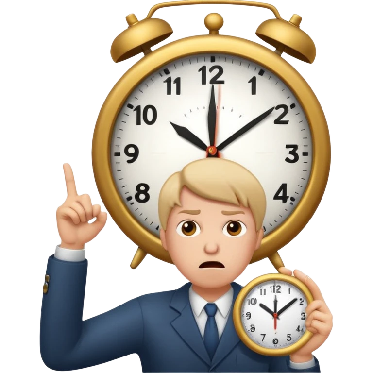 Emoji saying now maybe a clock and ur pointing at it like times up maybe emoji