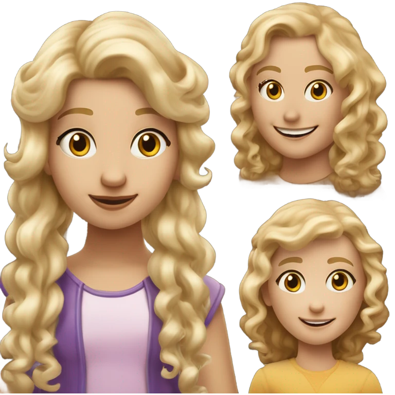 Ein Junge mit blonden locken und ein Mädchen mit blonden Haaren im Phantasialand küssen sich emoji