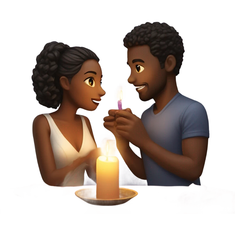 Hyper Realistic Romantic candlelit date emoji