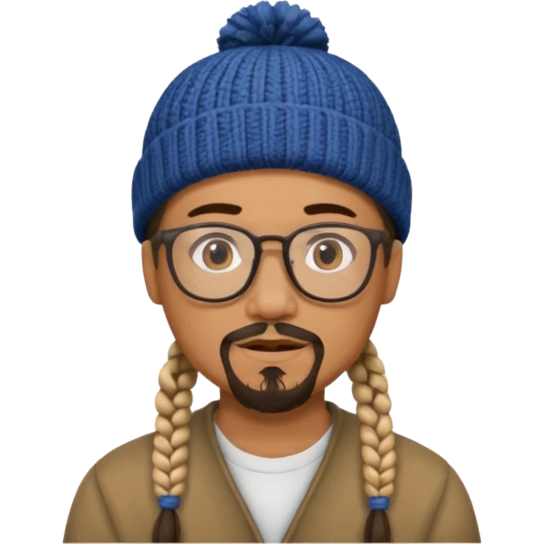 man with braids glasses beanie and goatee emoji