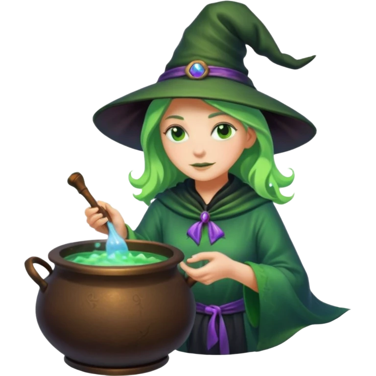 green witch cooking potion emoji