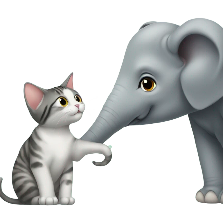 Elephant petting a cat emoji
