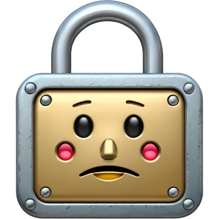 lock with a sad/let down face on it emoji
