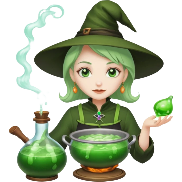 green witch cooking potion emoji