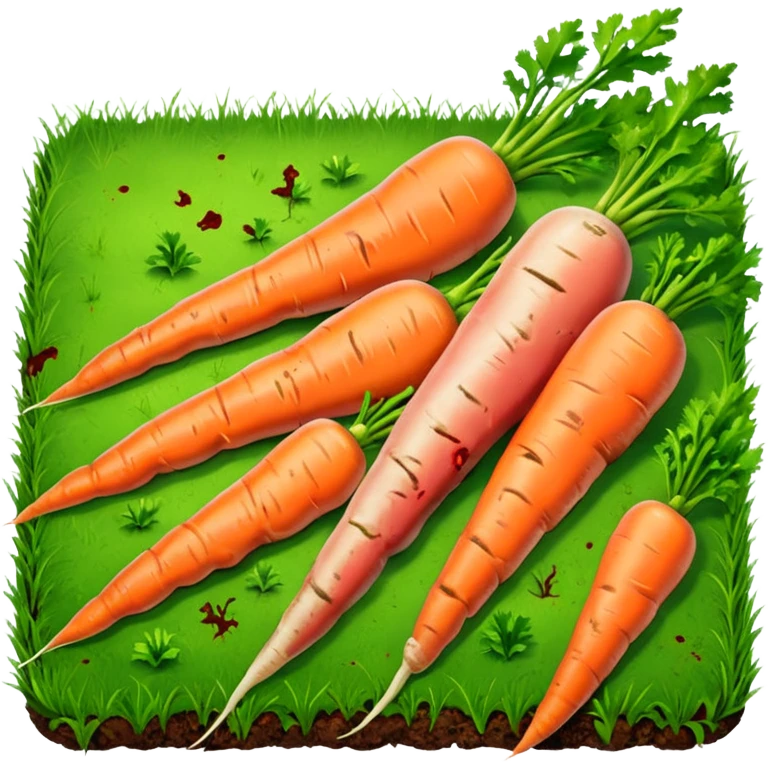 Мясные каркасы на трава и растущая морковка emoji
