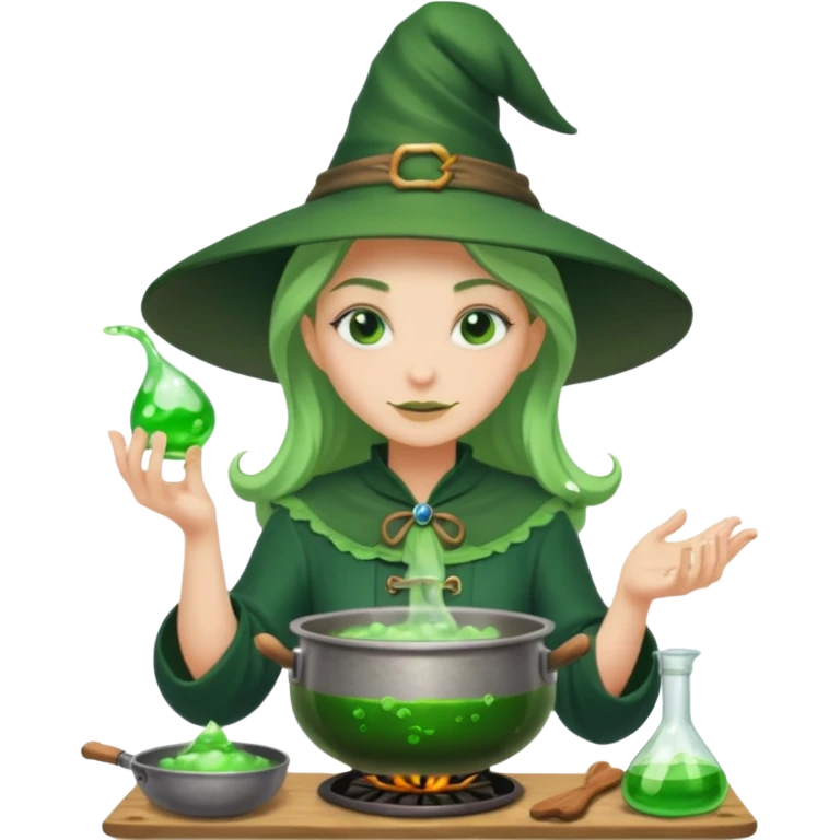 green witch cooking potion emoji