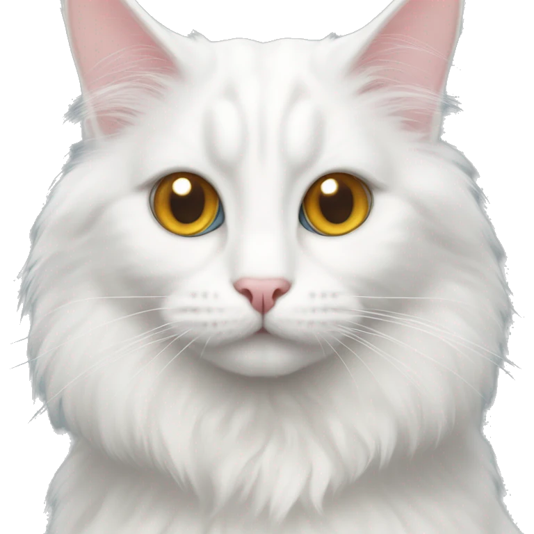Turkish angora cat with odd eye emoji