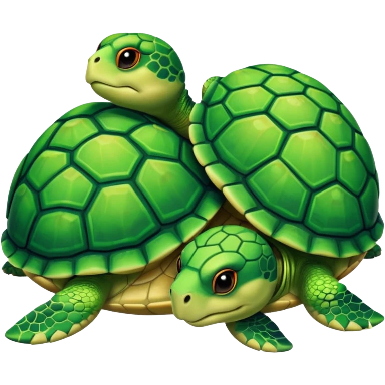 Two turtles cuddling emoji