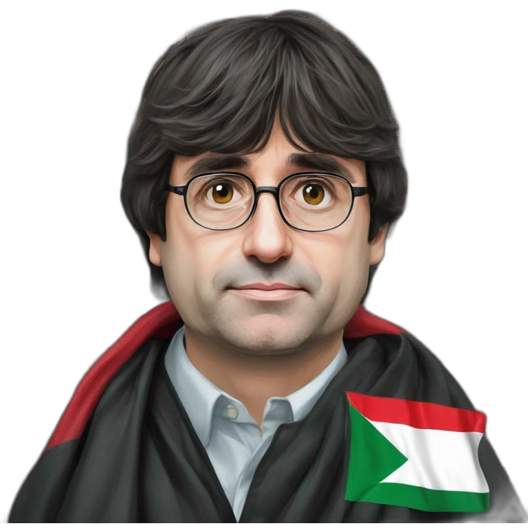 carles puigdemont with palestinian keffiyeh emoji
