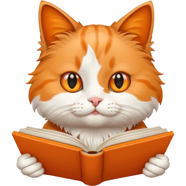 cat reading book emoji