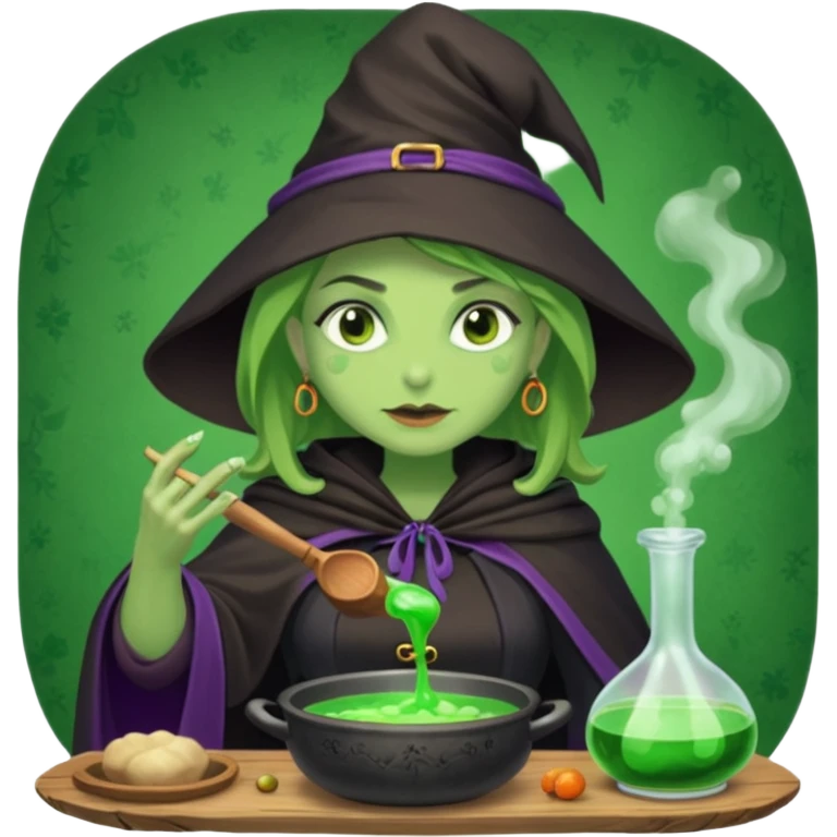 green witch cooking potion emoji