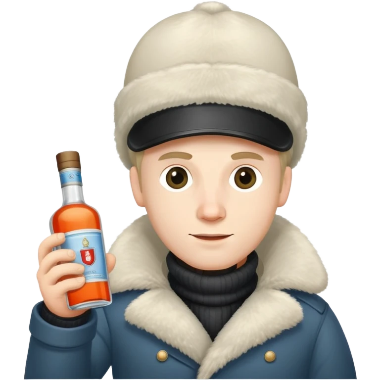 Nikolai Belinski from Call of Duty Zombies with ushanka hat and vodka bottle emoji