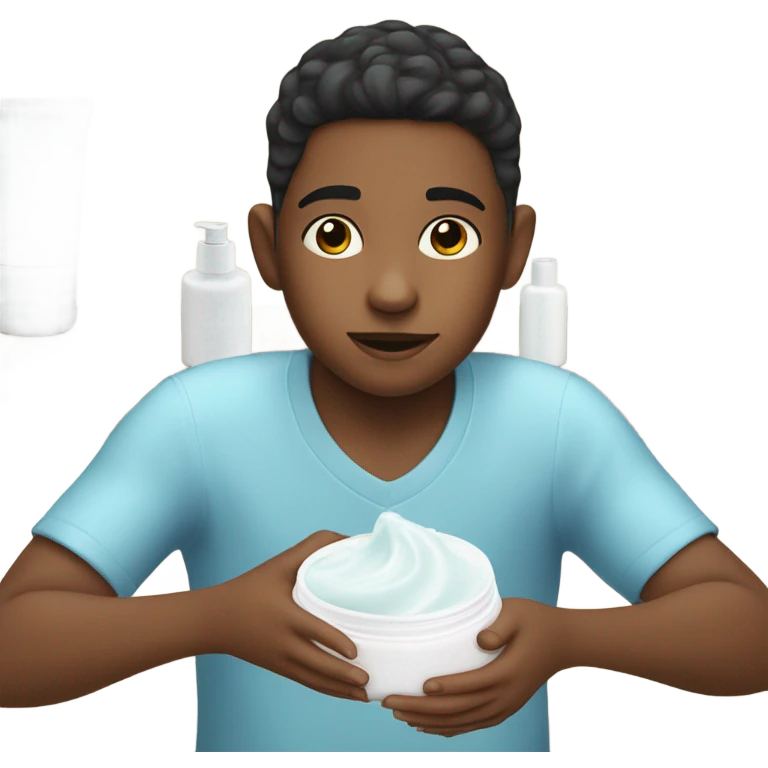 Boy doing skincare  emoji