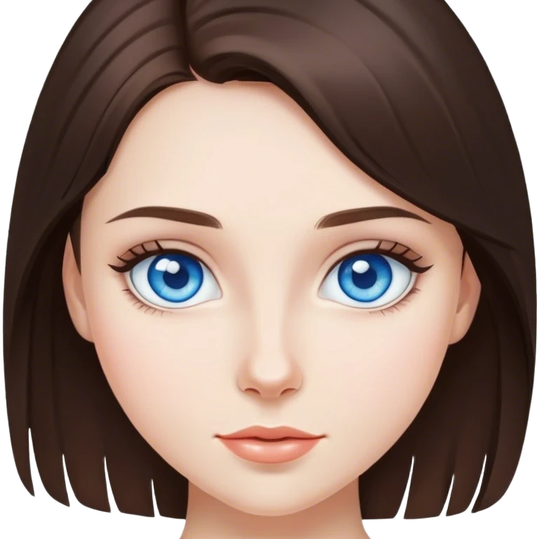Pretty brunette girl with blue eyes  emoji
