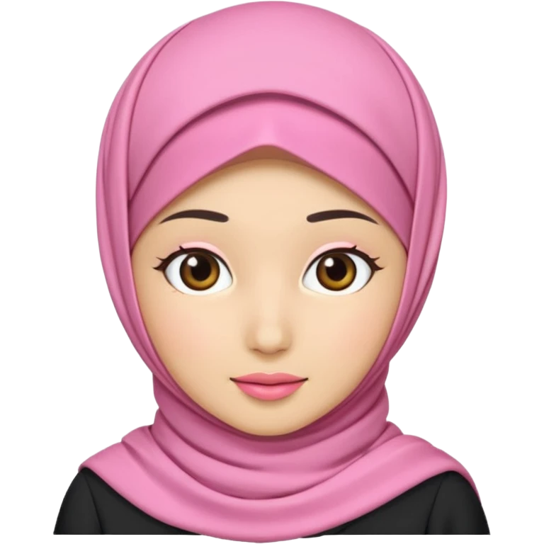 wanita hijab pink emoji